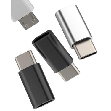 Imagem de Adaptador micro USB para USB C (pacote com 3) cabo conversor de cabo de carregamento macho para Android fêmea para Apple para iPhone16 15 pro max conector controlador de transferência de dados para