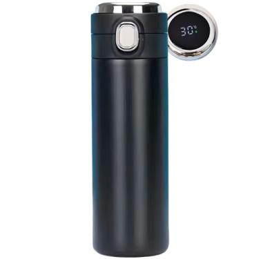 Imagem de Garrafa Térmica de Água 500ml Esportiva, Com Display, Squeeze Academia, Tampa Antivazamento, BPA Free, Parede Dupla Vácuo Fria Quente, Portátil, Masculina Feminina Infantil (Preto)