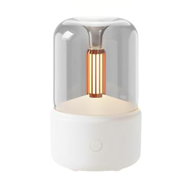 Imagem de Difusor de Aromas Elétrico USB com Luz de Vela e Efeito Chama – Aromatizador e Umidificador de Ambientes