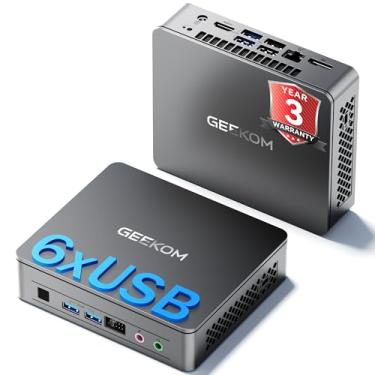 Imagem de GEEKOM Mini PC Air12 Lite (garantia de 3 anos), com Intel 12ª geração Twin Lake N150 (melhor que N100), 8GB RAM 256GB SSD, 4K Dual Display, 6 portas USB + 9PIN serial, mini computador desktop para