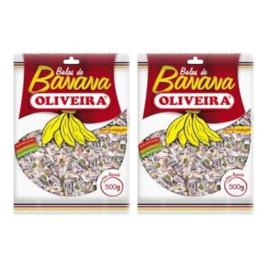 Imagem de Bala de Banana Oliveira Kit 2 Pacotes de 500g – Doce Tradicional Macio e Saboroso