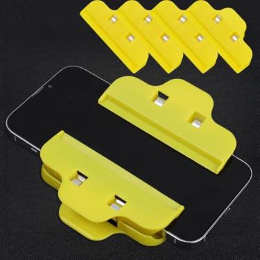 Imagem de Grampo de fixação universal para celular 4 peças de grampo de fixação de plástico ajustável para iPhone, iPad, ferramenta de reparo de tela LCD