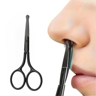 Imagem de Tesoura de cabelo de nariz de aço inoxidável, design ergonômico de corte de precisão, ferramentas para orelhas, nariz, cabelo de sobrancelha