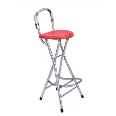 Imagem de XIZUNRU Bancos de bar dobráveis com encosto, cadeiras dobráveis altas para balcão, para cozinha, balcão, casa, acampamento, ambientes internos e externos (71 cm, vermelho)