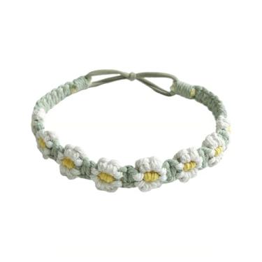 Imagem de Bandanas femininas coloridas florais trançadas de crochê, bandana boho, acessórios de nó torcido