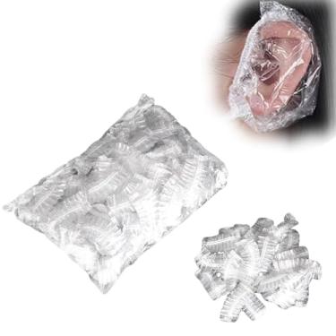 Imagem de 100 peças de protetores de ouvido descartáveis à prova d'água para chuveiro, banho, design grande e espesso e proteção eficaz