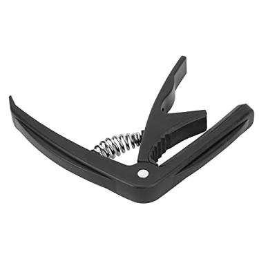 Imagem de Yctze Capo de Guitarra - Capo de Fixação ABS para Instrumentos de Corda Com Almofada de Silicone, Design Com Mola para Fácil Uso, Ideal para Iniciantes e Reprodução Ajustável (Preto brilhante)