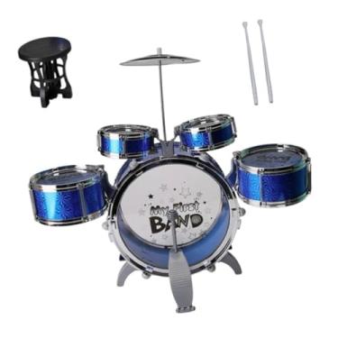 Imagem de Almencla Conjunto de bateria de jazz infantil, kits de bumbo, iluminação musical, aprendizagem precoce, instrumentos de percussão, brinquedos para performance, Ouro