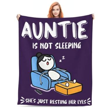 Imagem de Presentes engraçados para tia - Auntie is Not Sleeping Cobertor | Best Aunt Ever Super Soft Throw 127 cm x 152 cm para aniversário, Natal e Dia das Mães de sobrinha/sobrinho