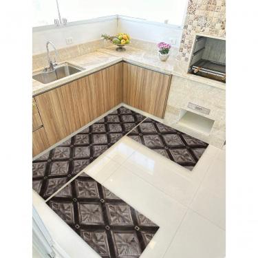 Imagem de Kit 3 Peças Jogo Cozinha Passadeira Manta Vinilico Laminado Triangulo