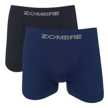 Imagem de Kit 2 cuecas boxer microfibra adulto sem costura zombre sortidas, Sort