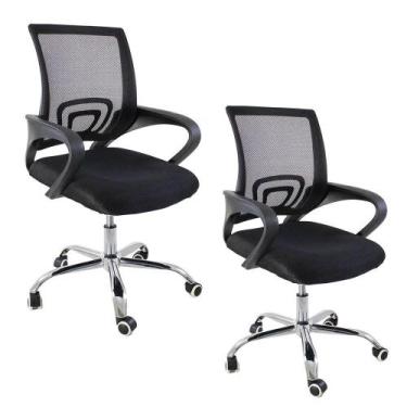 Imagem de Kit 2 Cadeiras de Escritorio Begonia Tela Mesh Ergonomico - Oficial We