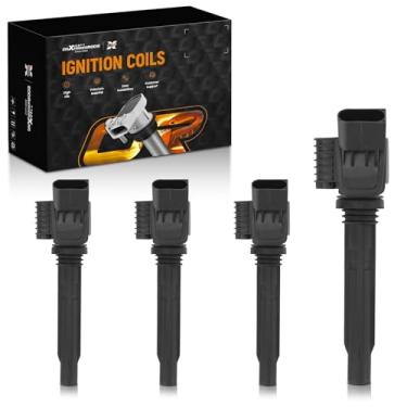 Imagem de maXpeedingrods Pacote de bobinas de ignição UF765 para Audi A3 A4 A5 A6 TT Quattro Q5 Q7 S3 TTS 2015-2020, para Volkswagen Jetta Beetle Passat Golf 1.8L 2.0L L4 Conjunto de 4 bobinas de substituição