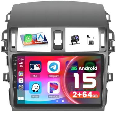 Imagem de Hikity Estéreo automotivo para Toyota Corolla com Tuyere 2009 2010 2011 2012 2013 com carplay sem fio Android Auto, rádio automotivo com tela sensível ao toque de 9 polegadas