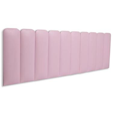 Imagem de Cabeceira King Kit 10 Placas Modelo Arredondada - Courino Rosa