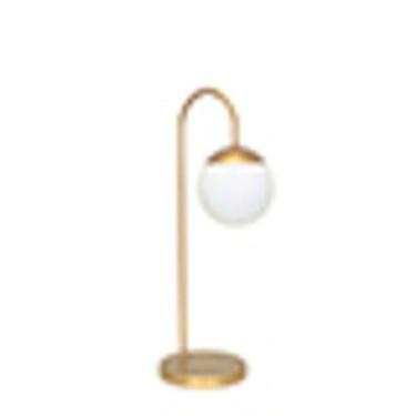 Imagem de Abajur Luminária Mesa Jabuticaba Curvado Dourado Globo Vidro