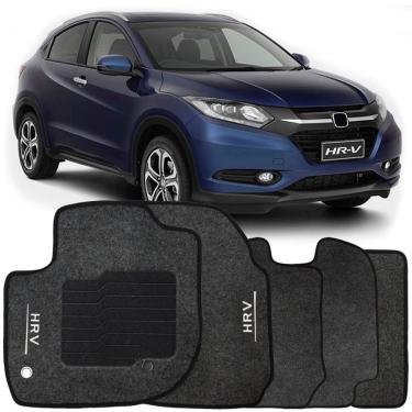 Imagem de Tapete Carpete Hrv 2015 à 2018 Grafite Logo Bordado Jogo 5 Peças Personalizado Automotivo