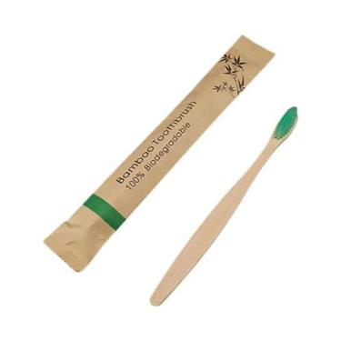 Imagem de Escova De Dentes De Bambu Com Cerdas Macias, Ecológica, Biodegradável,