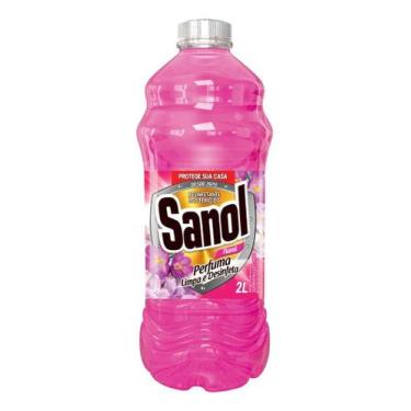 Imagem de Desinfetante Bactericida Sanol 2 Litros Floral Limpeza KIT2