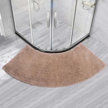 Imagem de Tapete De Banho Curvo Para Chuveiro Quadrant Absorvente Super Tufted Tapetes De Banheiro Antiderrapantes Laváveis Para Chuveiro Redondo, Khaki, 45 * 100CM/17.72 * 39.4IN