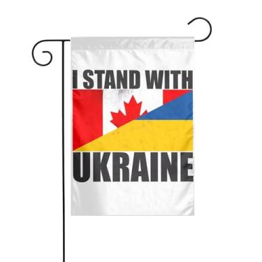 Imagem de KOSUES Bandeira vintage da Ucrânia do Canadá, bandeira de jardim, 30,5 x 45,7 cm, bandeiras externas de dupla face, vertical, sazonal, bem-vindo, festa, quintal, férias, decoração de casa
