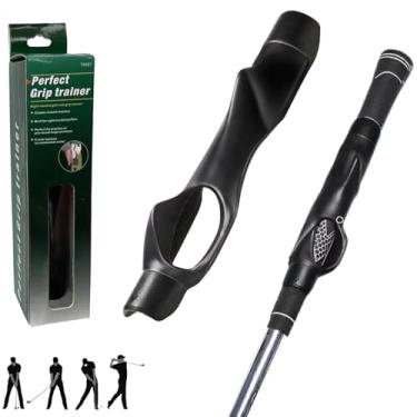 Imagem de Treinador de aderência de golfe, auxílio de treinamento de golfe para melhorar a força e a precisão dos tiros, treinador de aderência para ajudar a treinar a posição correta da mão, o melhor taco de