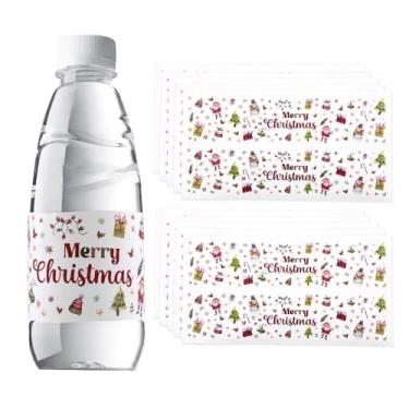 Imagem de Etiquetas adesivas de vinho de água de Natal para mulheres e homens, suprimentos de decorações de Natal, férias, águas, garrafas de vinho, adesivos para garrafas de água, acessórios de decoração para