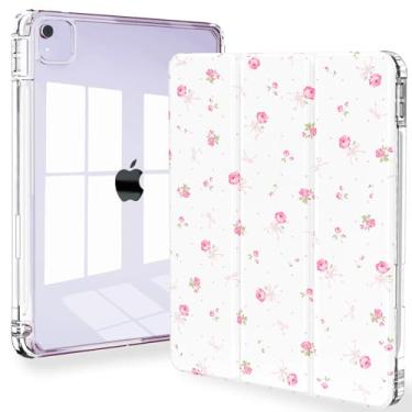 Imagem de Feams Capa fina para iPad Air de 13 polegadas M3 2025/M2 2024, capa traseira transparente para iPad Pro de 12,9 polegadas, 6ª/5ª/4ª geração 2022/2021/2020, capa traseira transparente com hibernação