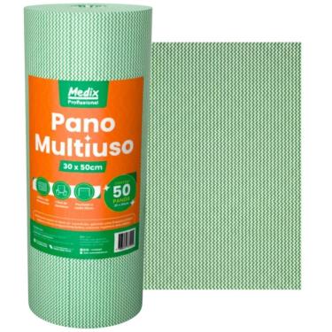Imagem de Pano de Limpeza Multiuso Descartável 30x50 Rolo Com 50 Unidades Medix