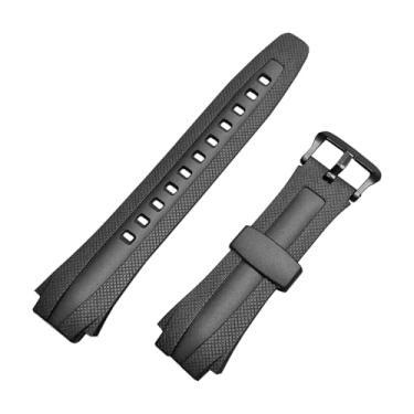 Imagem de Pulseira Para Casio World Time AQ-160W AQ-163W Series Borracha Resinada Preto Completa com Fivela