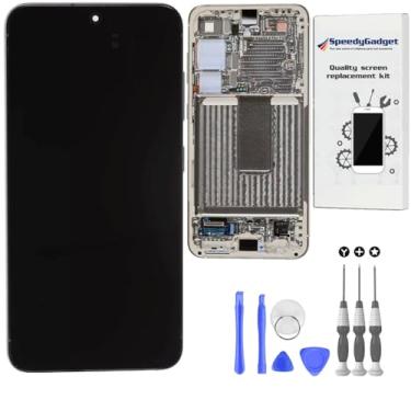 Imagem de [Qualidade original] Substituição de tela S23 para Samsung Galaxy S23 15.5 cm AMOLED Display Touch Digitalizador com moldura creme – Peça de reposição para montagem LCD