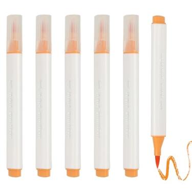 Imagem de PATIKIL Caneta de aquarela de arte, 6 peças, caneta de aquarela triangular de ponta macia para escritório, artesanato, álbuns, escrita, diário, desenho, caligrafia, marrom escuro