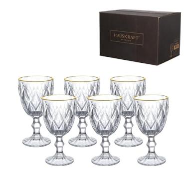 Imagem de Haüskraft- Taça para água E vinho de vidro com Borda Dourada 320ml 6 peças