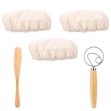 Imagem de Kit com 3 Peças de Capas Tecido para Pote Fermento Natural, Raspador Massa e Batedor de Massa Dinamarquês Utensílios e Acessórios para Panificação