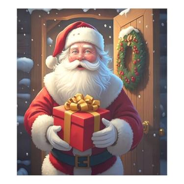 Imagem de SEHANY Capa magnética para lava-louças de Papai Noel, adesivos magnéticos para decoração de Natal antiarranhões para painel de geladeira e lava-louças, decoração de Natal de cozinha doméstica 58 x 66