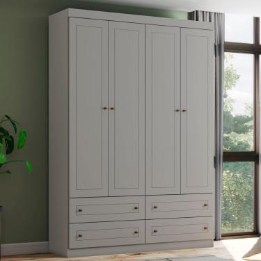 Imagem de Guarda Roupa Infantil 4 Portas 159 Cm Americano Cinza Henn