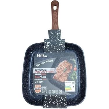 Imagem de Frigideira Antiaderente com Revestimento Cerâmico TechFlon, Preta 24,4cm para Indução Gás e Vitrocerâmico
