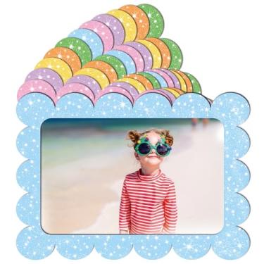 Imagem de SUNEZLGO Pacote com 12 molduras magnéticas, molduras magnéticas de geladeira de 10 x 15 cm, molduras magnéticas para geladeira, porta-retratos com design de pétalas para casa, escola, escritório