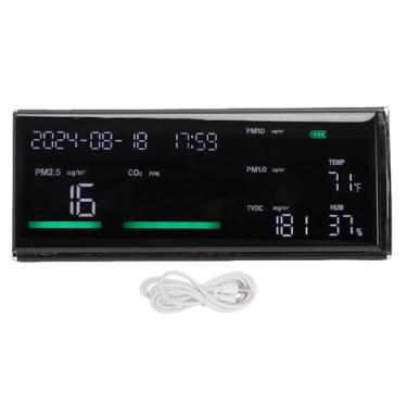 Imagem de OPPWONG Monitor de Qualidade do Ar Interno Detector Portátil de CO2 para PM2.5 PM10 PM1.0 TVOC Temperatura Umidade Testador de Ar Doméstico Com NDIR Infravermelho Sensor LED (Preto)
