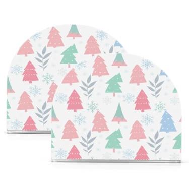 Imagem de Wassud Porta-guardanapos de acrílico para flocos de neve e árvores de Natal, dispensador de guardanapos de papel moderno em forma de U para mesa, cozinha, sala de jantar, bancada 2 peças (comporta 50