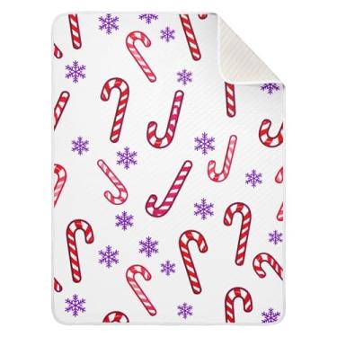 Imagem de Wassud Cobertor de bebê de flocos de neve e bengalas de doces para meninos e meninas, cobertor aconchegante de algodão essencial para bebês e recém-nascidos, cobertor aconchegante para berçário
