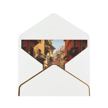 Imagem de Cartões comemorativos italianos com impressão de rua para todas as ocasiões, convites de festa de aniversário de casamento, 12,7 x 15,2 cm