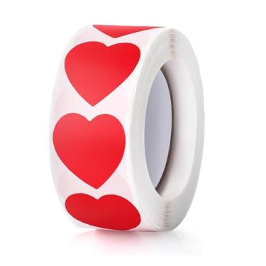 Imagem de 500 adesivos de coração vermelho, etiquetas em formato de amor de 2,5 cm, adesivos autoadesivos de coração para o dia das mães, envelopes, casamento, artesanato, álbuns, presentes, tabelas de prêmios