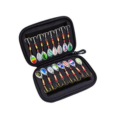 Imagem de Kit de Iscas para Pesca com 16 Peças Isca Metal Spoon Bolsa Equipamentos Truta Peixe-Pargo Salmão Lucio Dourado e