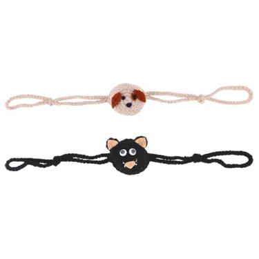 Imagem de lasuroa 2pcs Aquecedor Nariz Crochê para Inverno, Capa Nariz Feita à Mão À Prova Vento Proteção para Mulheres Homens Tempo Frio Ciclismo Esqui Atividades ao Ar Livre (Estilo Gato e Cão)