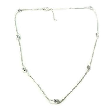 Imagem de Colar Chocker Pedra Zirconia Prata Legitima 925