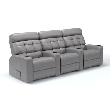 Imagem de  Sofá 3 Lugares Reclinável Manual Linha Cinema Em Corino Importado