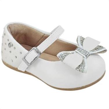 Imagem de Sapatilha Infantil Pampili Angel 04 Laço E Strass Branco-Feminino