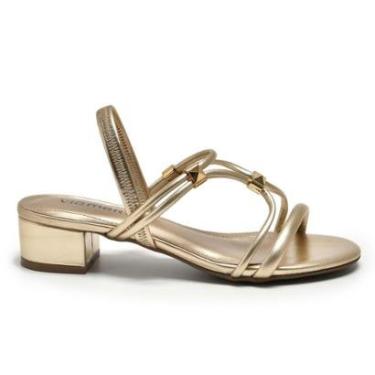 Imagem de Sandália Via Marte Dourada Salto Baixo 106-008-01-Feminino