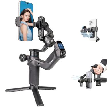 Imagem de FeiyuTech Estabilizador SCORP Mini 3 Gimbal para smartphone, módulo de rastreamento de IA integrado e ventilador de resfriamento, gimbal de telefone de 3 eixos de carga útil de 2 kg com design de